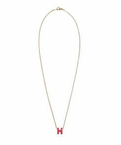Hermes Mini Pop H Necklace Rose Extreme